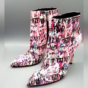 Jessica Simpson Patent Leather Graffiti Bootie